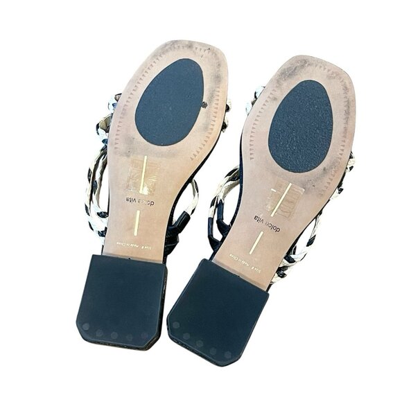 Dolce Vita Womens Haize Sandal Black Beige Natural Raffia Braided Slip On Size 9 - Picture 7 of 8
